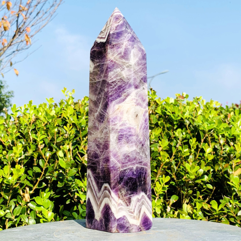 4.26LB Natural Dream Amethyst Quartz Crystal Obelisk Wand Point Healing Stone