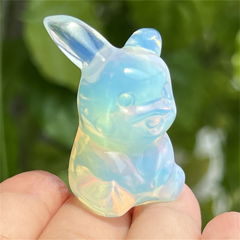 1.5" Natural quartz carved Pikachu skull Quartz crystal skull reiki healing