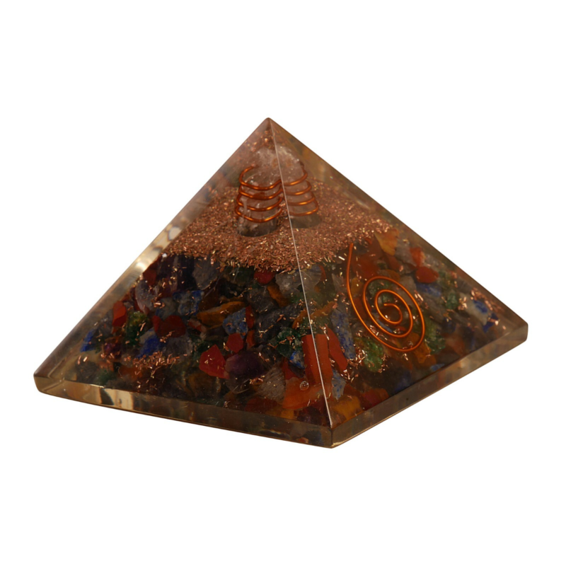 7 Chakra Stone Orgon Pyramid Energy Generator Orgonite Pyramids Free Shipping