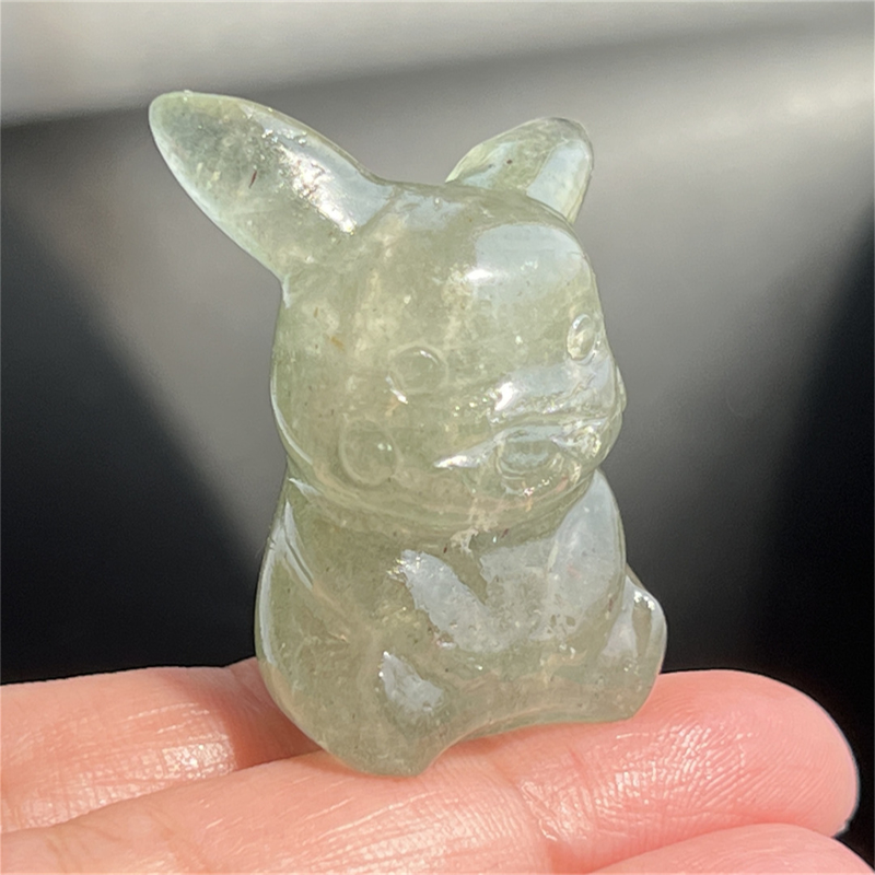 1.5" Natural quartz carved Pikachu skull Quartz crystal skull reiki healing