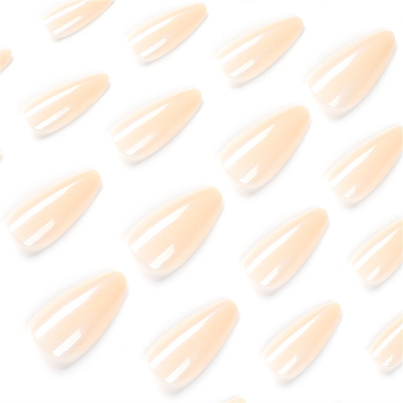 Pearl Rainbow Aurora False Nail Long Almond Press on Nails for Nail Art 24pcs