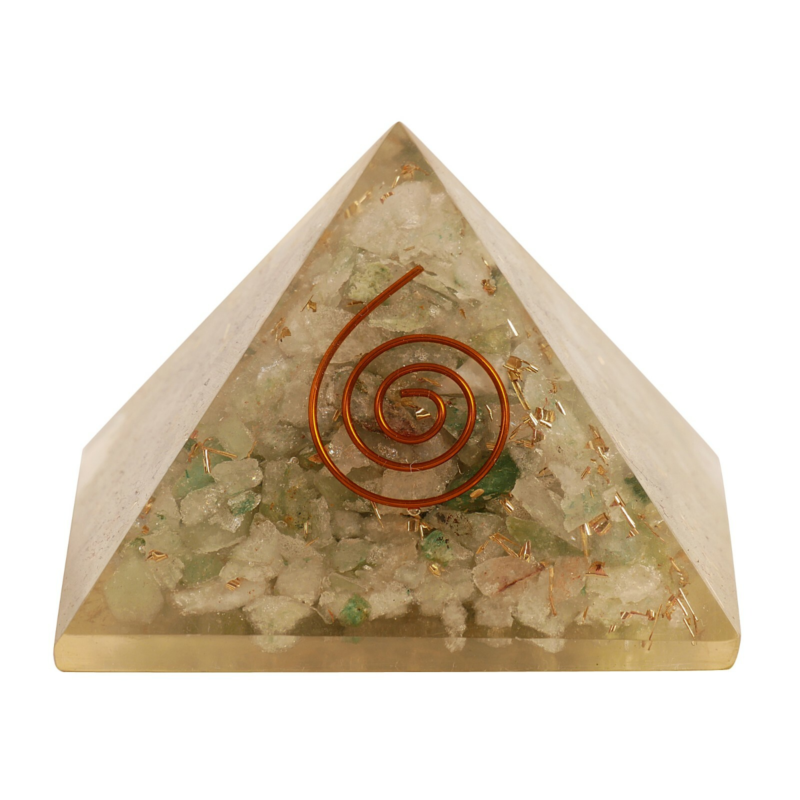 Jade Green Stone Orgone Pyramid Yoga Medtation Healing Crystal Free Shipping