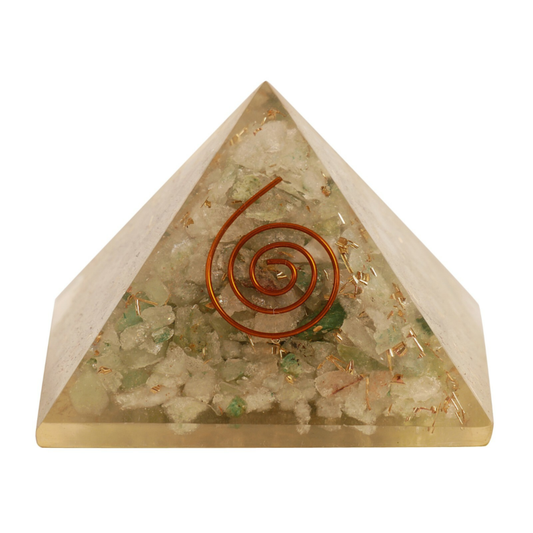 Jade Green Stone Orgone Pyramid Yoga Medtation Healing Crystal Free Shipping