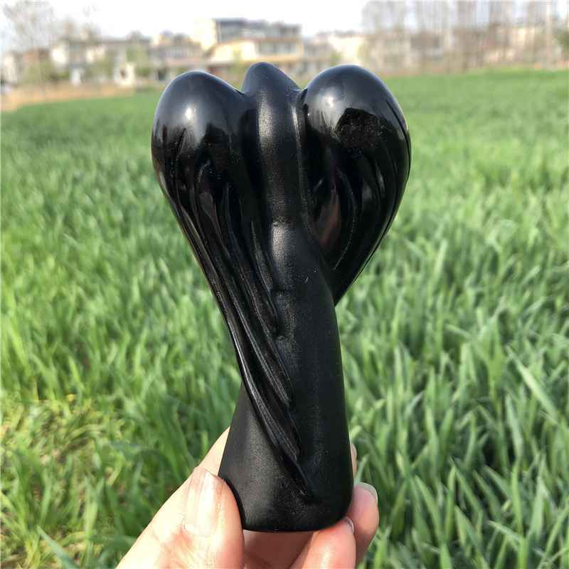 0.16kg Natural obsidian quartz angel carved Quartz Crystal skull Healing