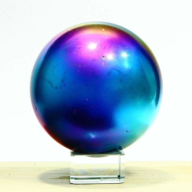 838g Natural Crystal Electroplated Rainbow Crystal Ball Quartz Sphere Healing
