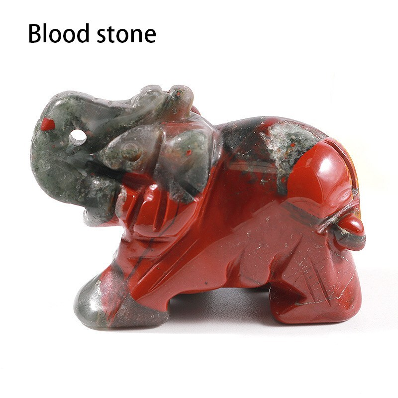Natural Quartz Crystal Skull Carved Elephant Healing Gemstone Animal Sculpture