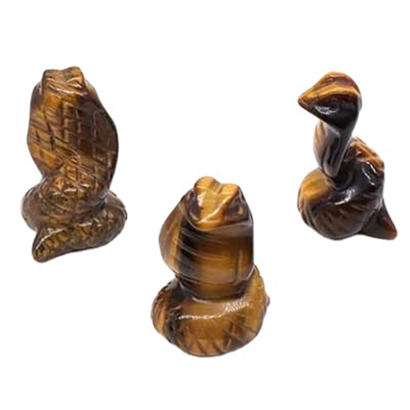 Natural Quartz Crystal Carved Snake Viper Healing Stone Cobra Animal Decor Reiki