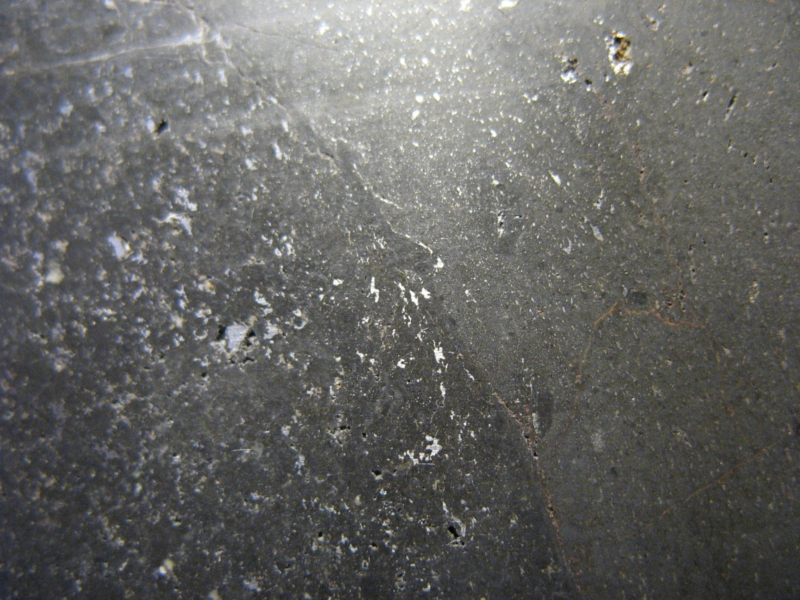 Meteorite NWA 10075 - Vacuolar black L5 - Full slice with Melt