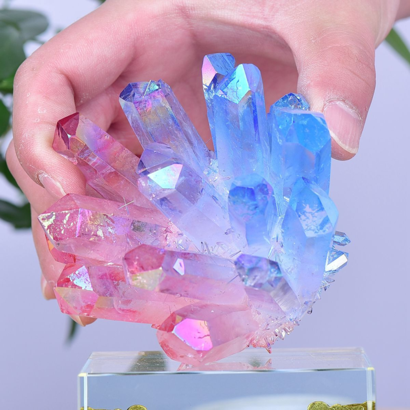 0.84LB Electroplated Color Crystal Cluster Crystal Mineral Reiki Healing
