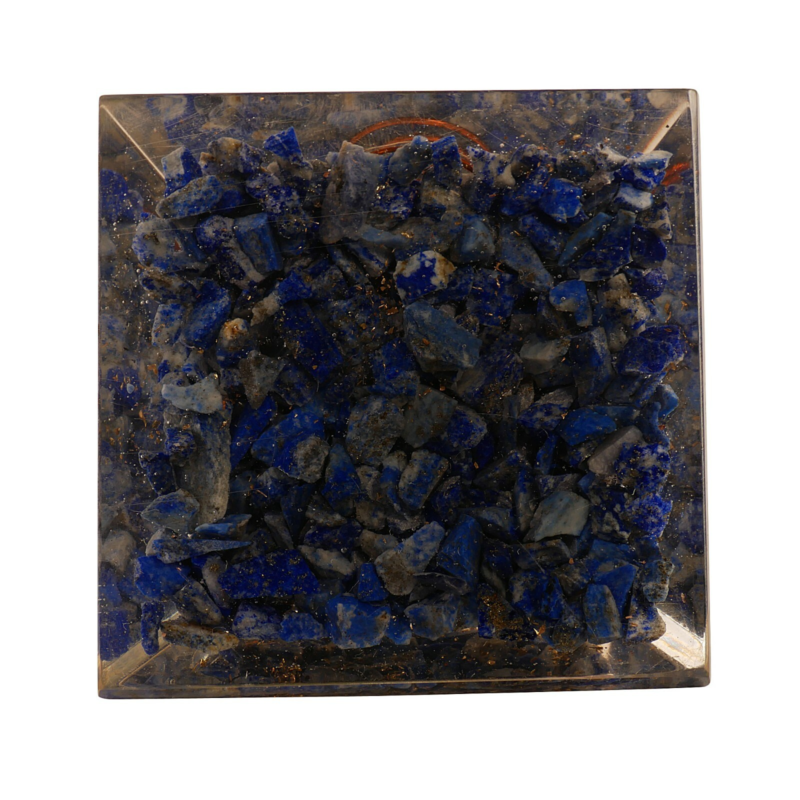 Lapis Lazuli Stone Orgone Pyramid Emf Protect Flower Life Symbol Free Shipping
