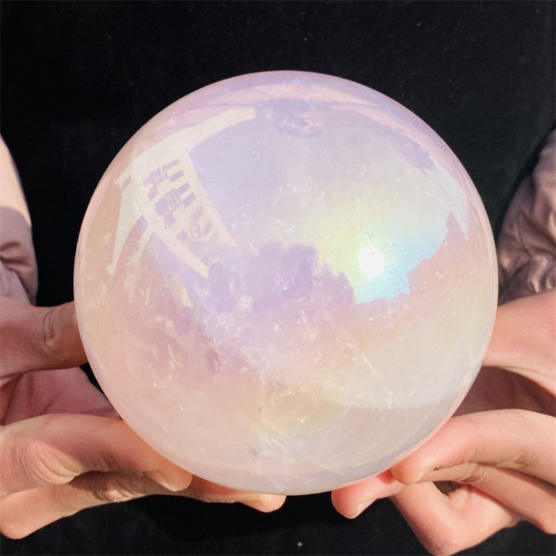2521g Rose Crystal Ball Treasure electroplated Powder Healing Sphere