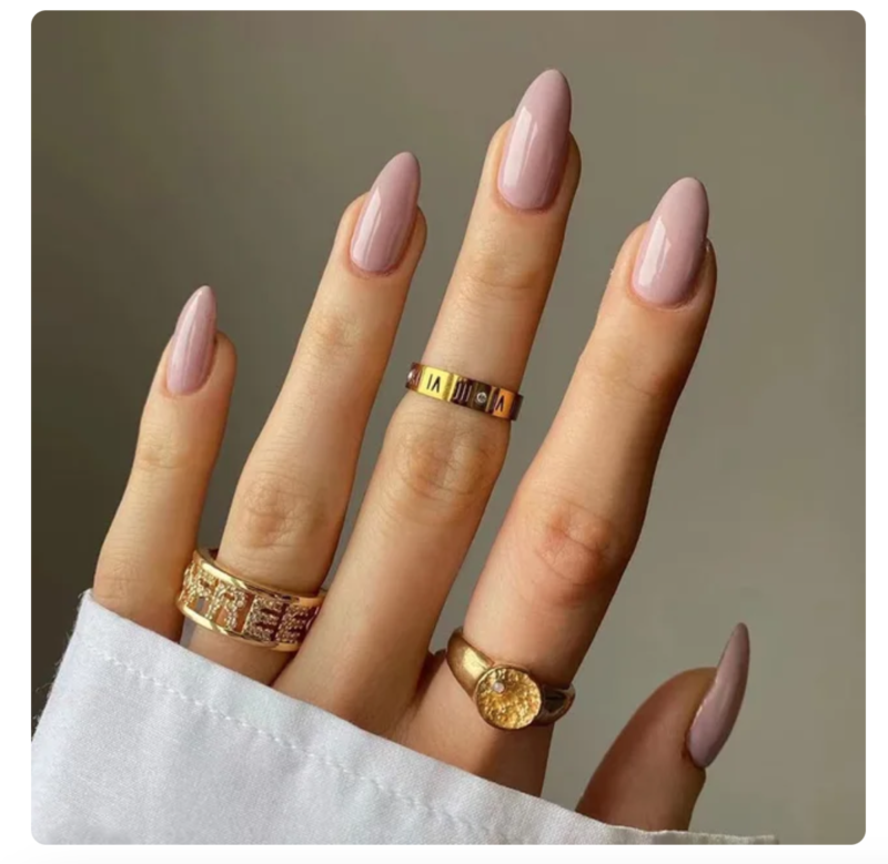 24 Full Colour Press On False Nails With Glue Reusable Mid Length Stiletto Tips