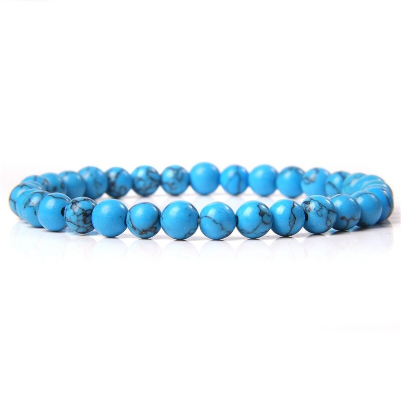 Handmade Natural 6mm Crystal Agates Stretch Bracelet for Women Men Jewelry Gifts