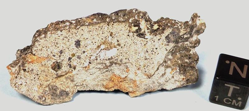 6.6 GR. CRUSTED SLICE of NWA 16087 ACHONDRITE HOWARDITE METEORITE HED GROUP