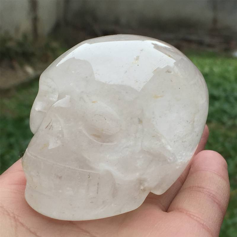 0.24kg Natural clear quartz skull carved Quartz Crystal skull Healing