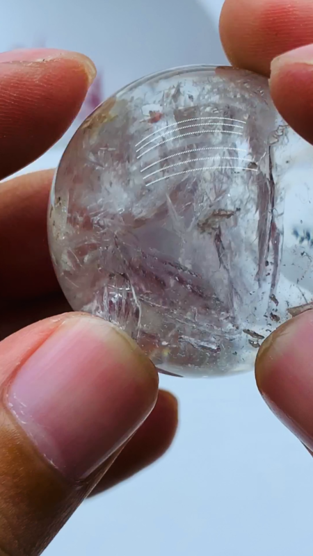 Herkimer Diamond Enhydro Crystal Magic Ball 36MM &big moving water droplet 36g