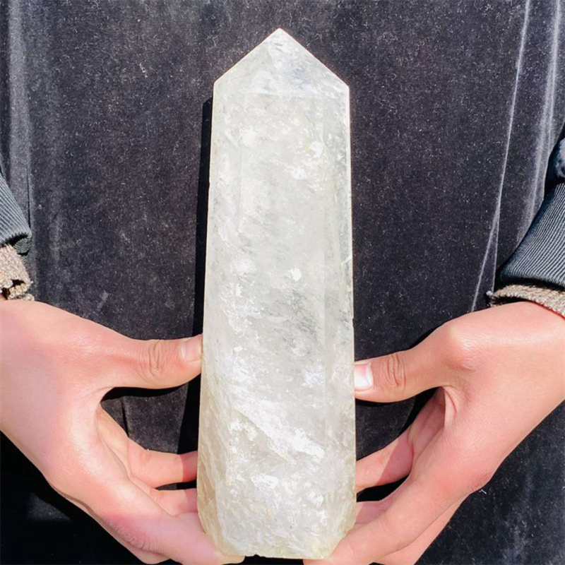 1410g Natural  White Quartz Obelisk Crystal Wand Point Healing Mineral Stone
