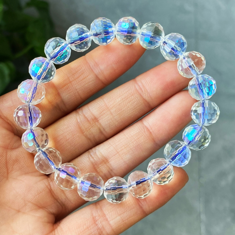 9.7mm Natural Blue Moonstone Strong Light Crystal Beads Bracelet