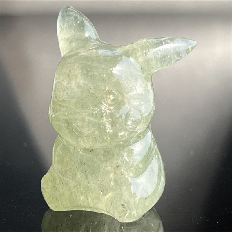 1.5" Natural quartz carved Pikachu skull Quartz crystal skull reiki healing