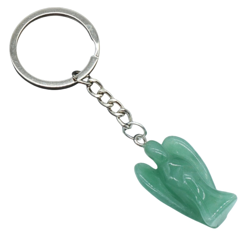 Natural Crystal Angel Keychain Healing Energy Pendant for Women Men