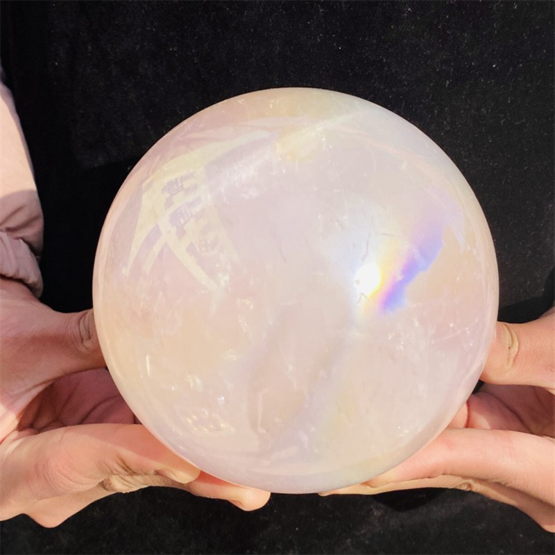 2521g Rose Crystal Ball Treasure electroplated Powder Healing Sphere