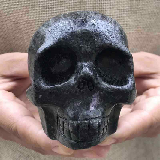 0.56kg Natural black jade quartz skull carved Quartz Crystal skull Healing