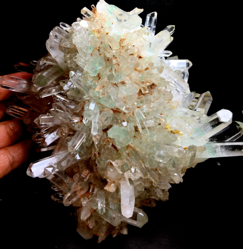 1423g  Himalayan Phantom &apos;Green Ghost&apos; Lemuria QUARTZ Crystal Point&Pyramid P924