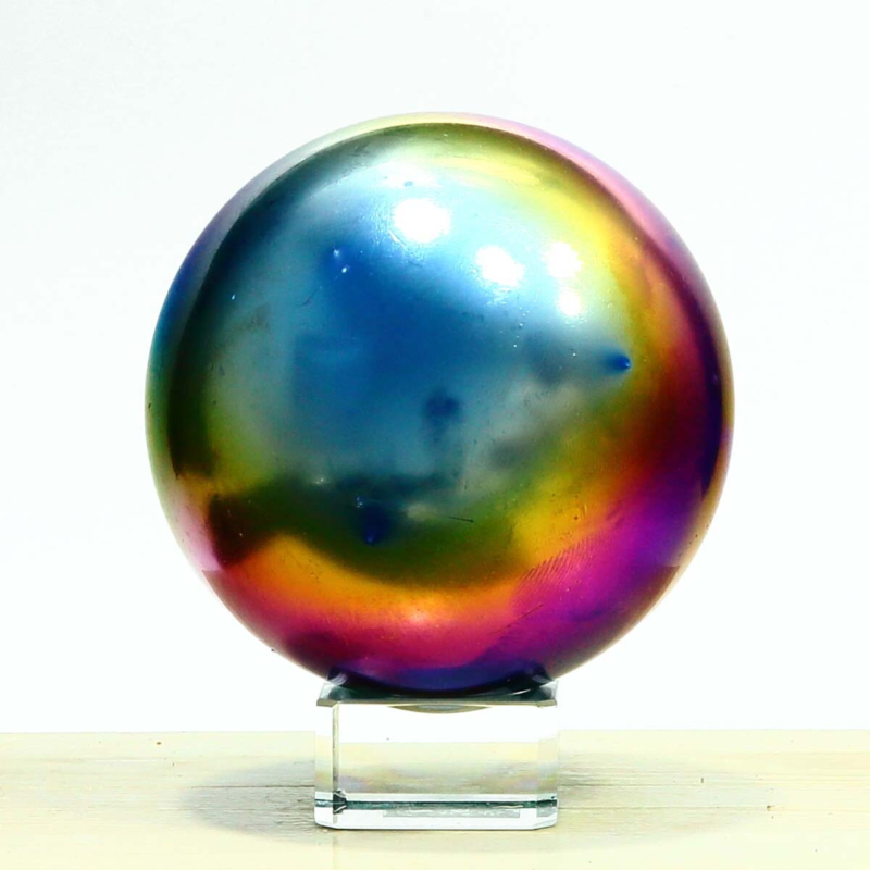 832g Natural Crystal Electroplated Rainbow Crystal Ball Quartz Sphere Healing