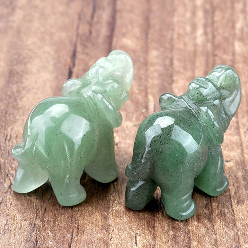 Natural Quartz Crystal Skull Carved Elephant Healing Gemstone Animal Sculpture