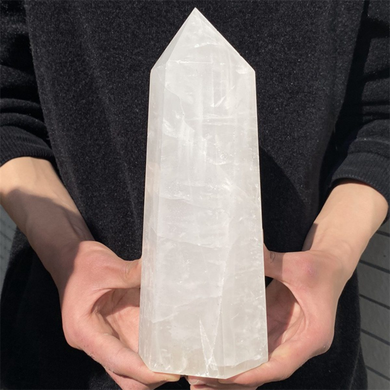 2550gNatural  White Quartz Obelisk Crystal Wand Point Healing Mineral Stone