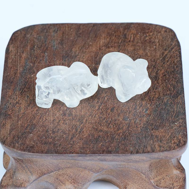 Natural Colorful Quartz Mini Crystal Piggy Animal Carved Chakra Gemstone Decor