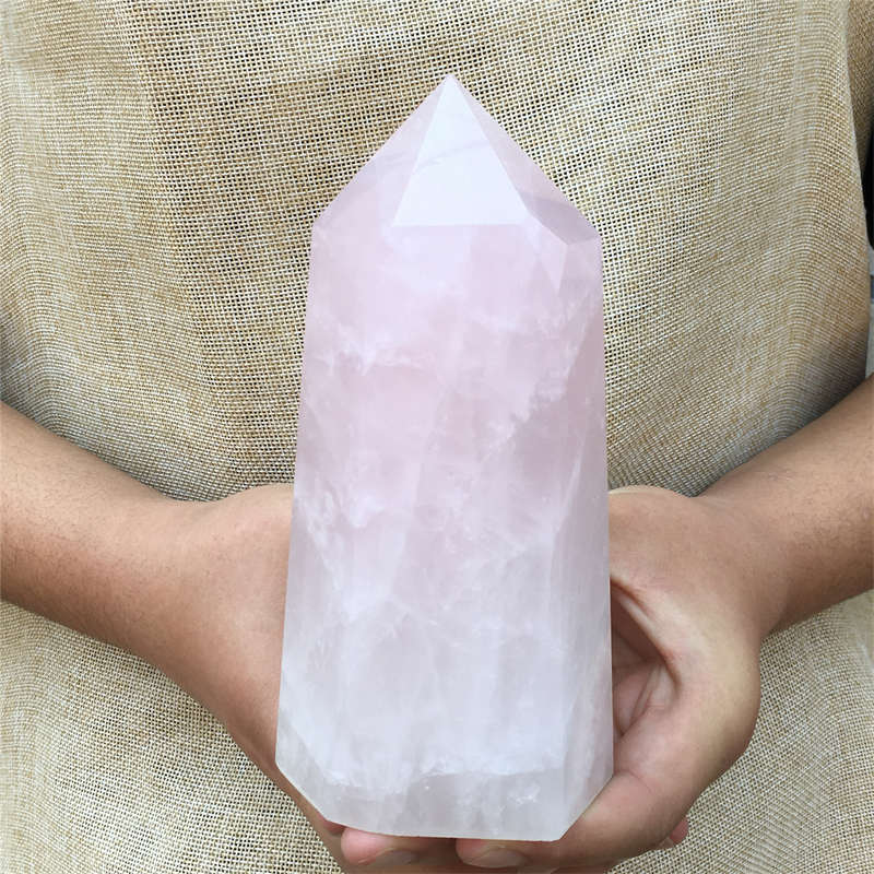 1.07kg Natural Rose quartz obelisk quartz cystal wand point gem healing