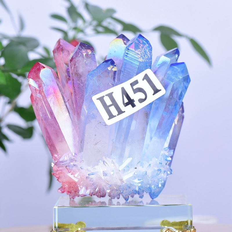 1.43LB Electroplated Color Crystal Cluster Crystal Mineral Reiki Healing
