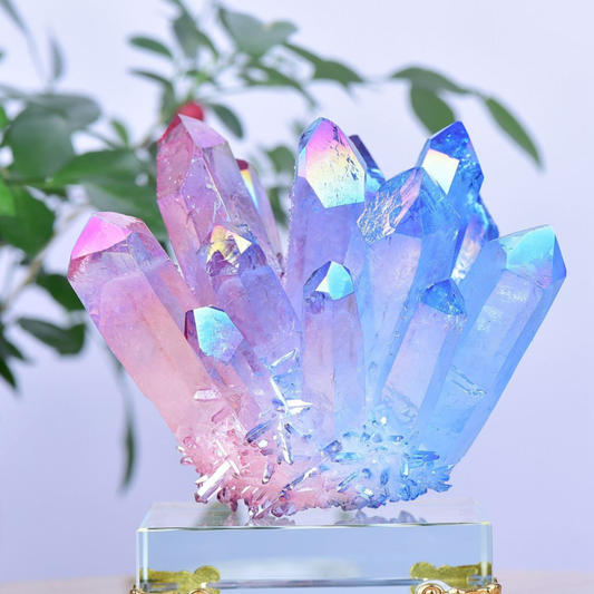 1.49LB Electroplated Color Crystal Cluster Crystal Mineral Reiki Healing