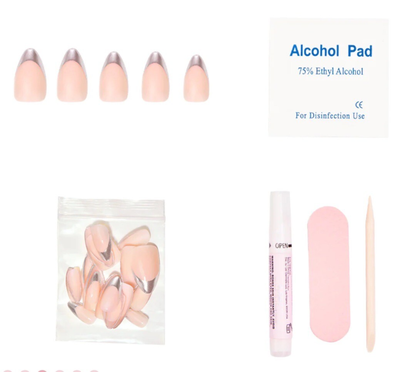 Glamnetic Reusable Press On Nails Short Almond - Mirror Mirror