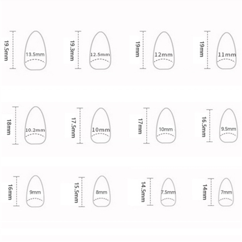 Red Flowers Glitter False Nail Short Almond Press on Nails for Nail Art 24pcs