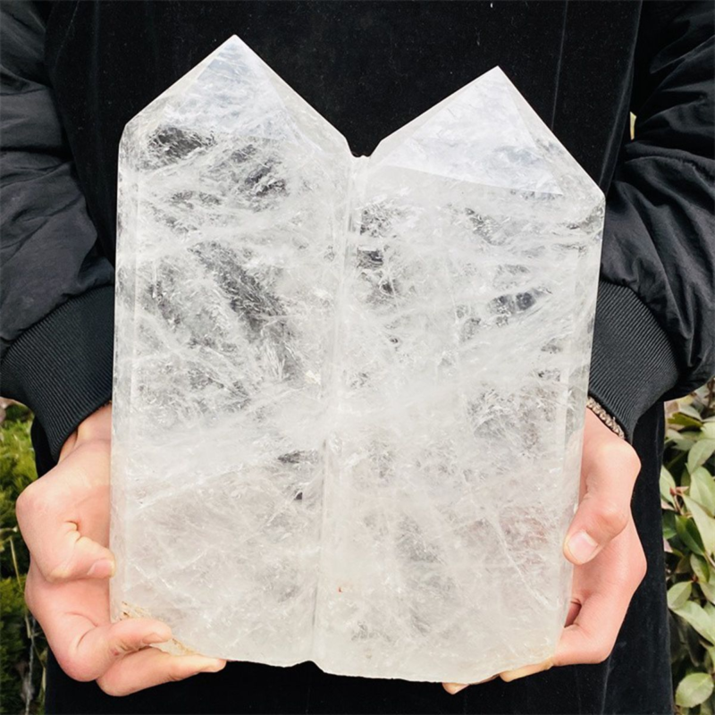 8390g Natural  White Quartz Obelisk Crystal Wand Point Healing Mineral Stone