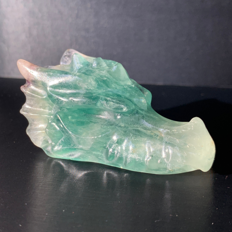 Natural Fluorite Faucet Carving,Reiki Quartz Crystal Skull Decoration 1 Pieces