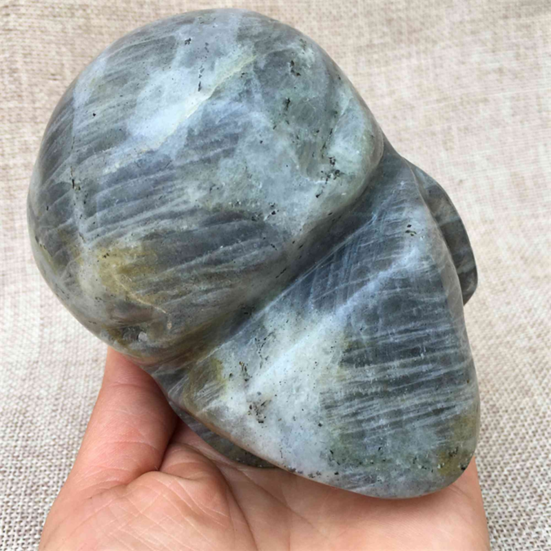 Natural Labradorite Skull,Quartz Crystal Skull,Hand Carved,Home