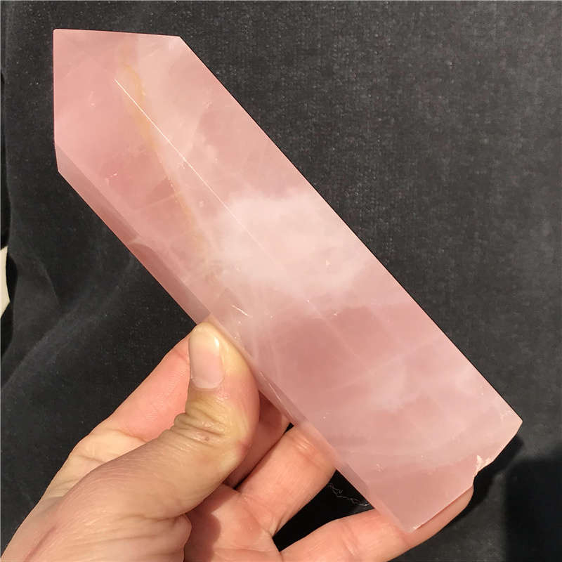 670g Natural Rose quartz obelisk quartz cystal wand point gem healing