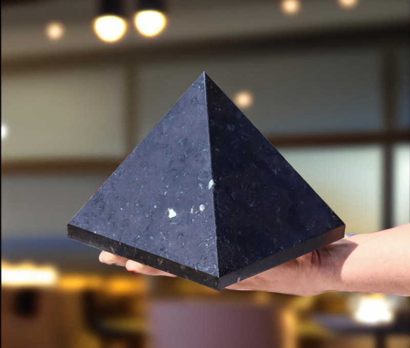Black Tourmaline Pyramid 165mm - Protective Healing Crystal, Spiritual Chakra