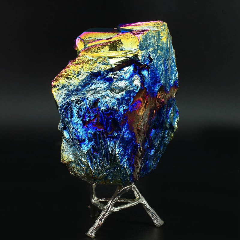 1058g Colourful Crystal Cluster Quartz Mineral Specimen Decoration Electroplate
