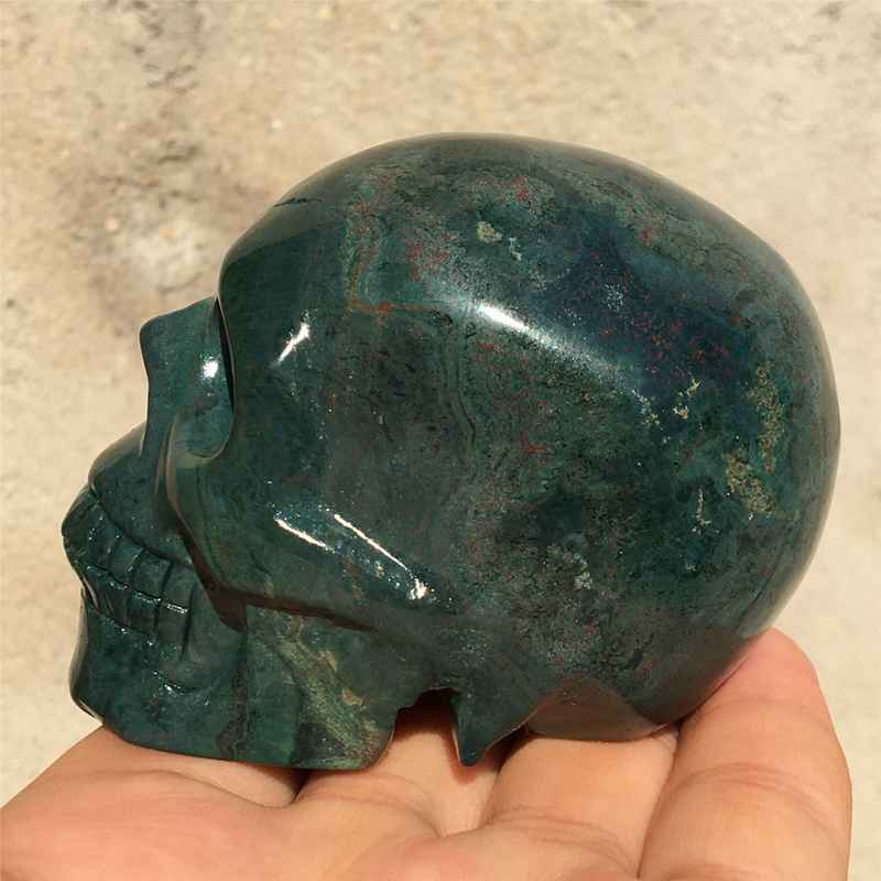 0.34kg Natural agate skull carved Quartz Crystal skull Healing