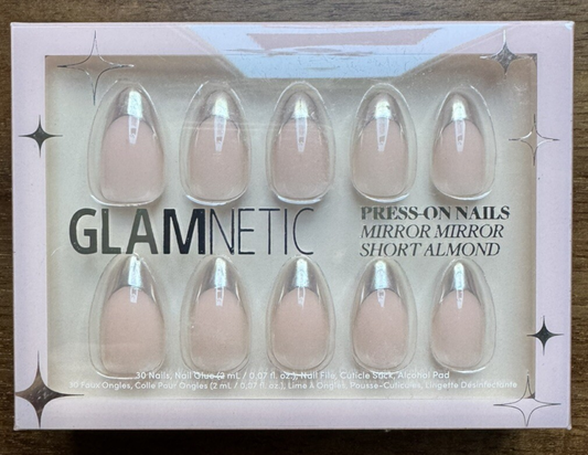 Glamnetic Reusable Press On Nails Short Almond - Mirror Mirror