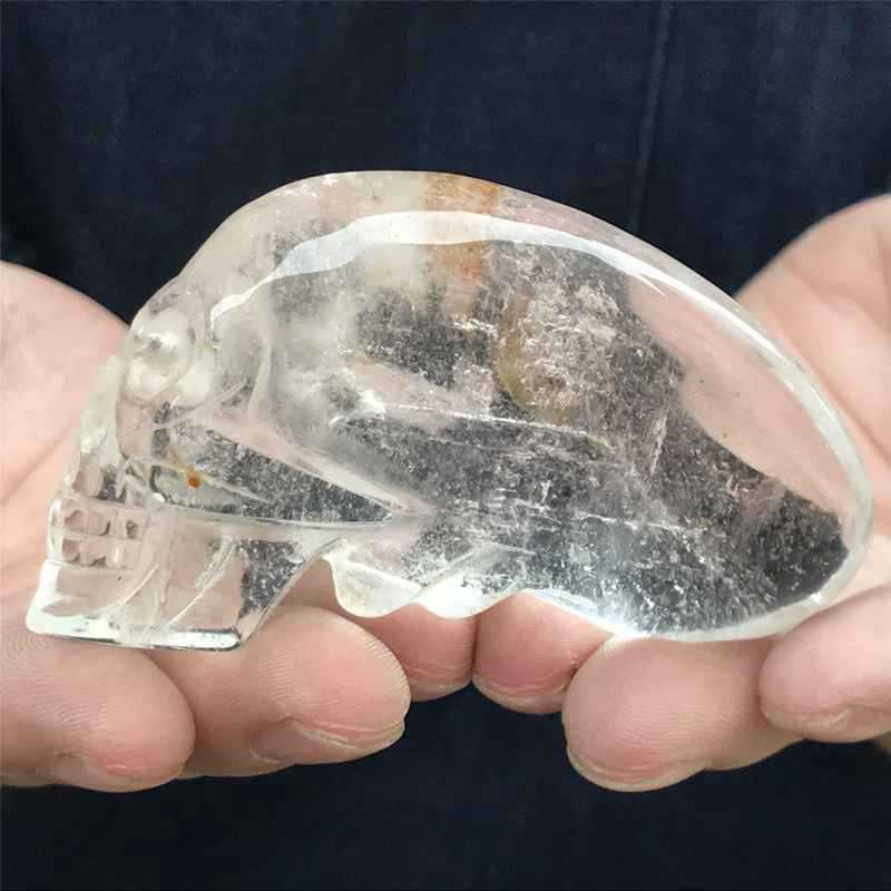 0.13kg Natural clear quartz skull carved Quartz Crystal skull Healing