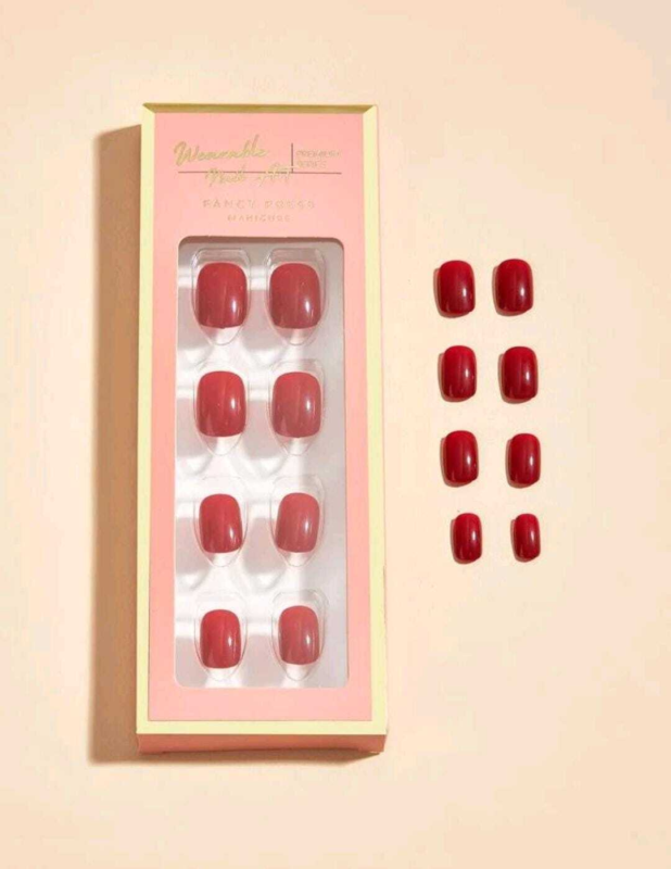 Press On Nails Short Oval Various Colours Nude False Fake Nail 24pcs With Glue