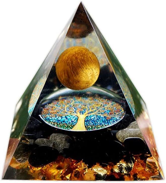 Moonstone Crystal Orgone Pyramid Ogan Crystal Energy Tower Nature Reiki Chakra