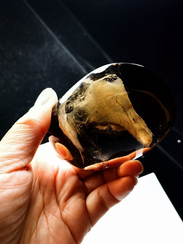 Collection Tibetan Crystal Oval 1 Big Visible Moving Bubble Enhydro &Sand 3.1 in