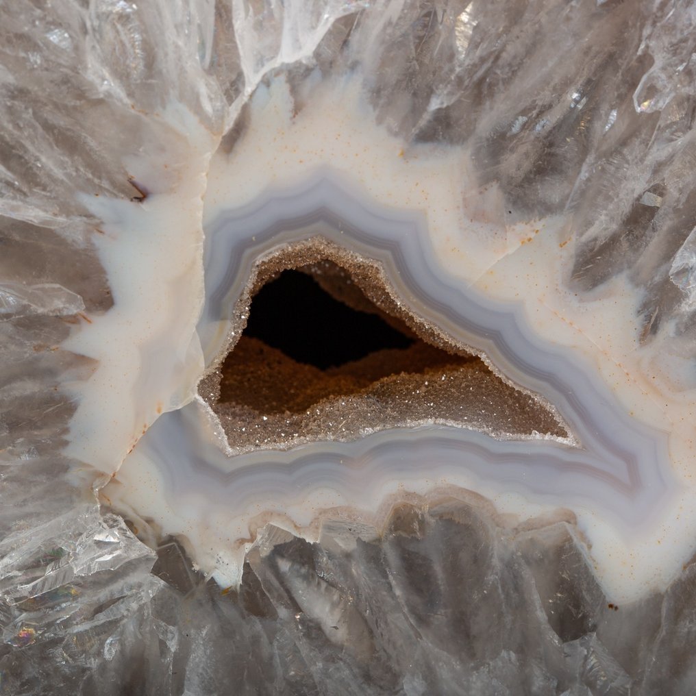 Decorative Brown Agate Slice on Custom Base - Height: 280 mm - Width: 360 mm- 2845 g