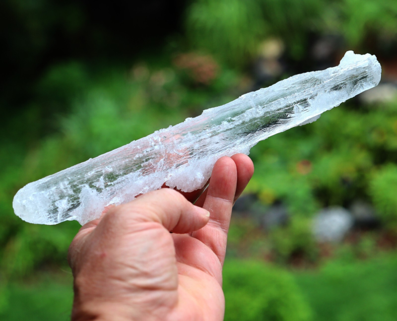 Doubly terminated Gypsum var. Selenite. 24 cm. Lily Mine, Pisco Prov., Ica, Peru